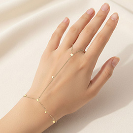 SECRET BOX_Stainless Steel Delicate Star Charm Hand Chain Bracelet