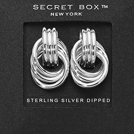 SECRET BOX_Sterling Silver Dipped Bold Textured Knot Earrings
