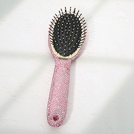 Rhinestone Studded Paddle Hair Brush