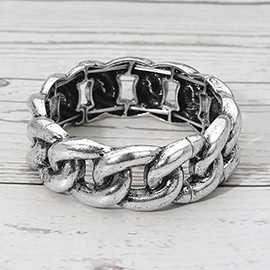 Boho Bold Chunky Metal Chain Stretch Bracelet