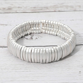 Metal Ribbed Stretch Bracelet