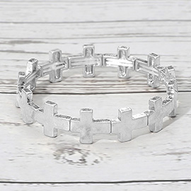 Metal Cross Stretch Bracelet