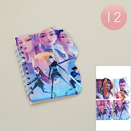 12PCS - Kpop Demon Hunters HUNTRIX Printed Notebook