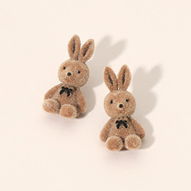 Fuzzy Bunny Stud Earrings