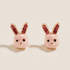 Enamel Easter Bunny Stud Earrings