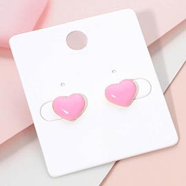 Enamel Heart Stud Earrings