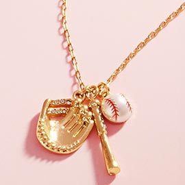Baseball Charm Pendant Necklace