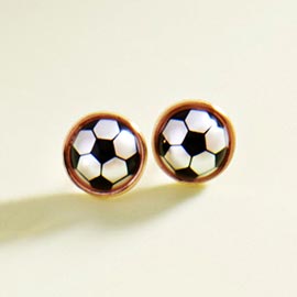 Pearly Soccer Stud Earrings