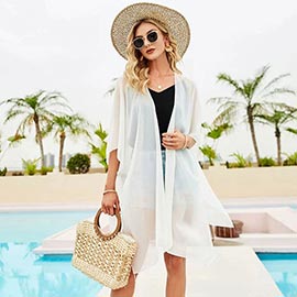 Lightweight Open Front Beach Cover Up Kimono Poncho