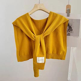 Knitted Sleeveless Tie Vest Shoulder Wrap