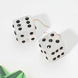 Glitter Dice Drop Dangle Earrings
