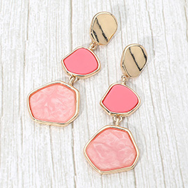 Abstract Geometric Resin Plate Link Drop Earrings