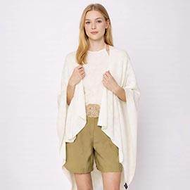 Shoulder Strap Solid Ruana Poncho