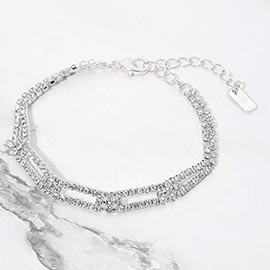 Geometric Rhinestone Pave Bracelet