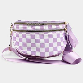 Checkered Pattern Crossbody Bag