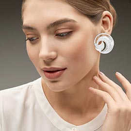 Bold Textured Metal Swirl Earrings