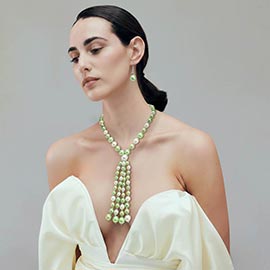 Pearl Cluster Tassel Statement Necklace