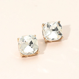 Square Cushion Stud Earrings