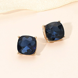 Square Cushion Stud Earrings