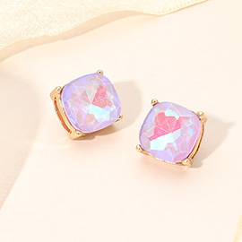 Square Cushion Stud Earrings