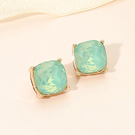 Square Cushion Stud Earrings