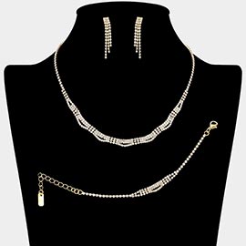 Rhinestone Paved Jewelry Set