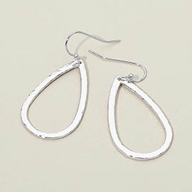 Geometric Metal Open Teardrop Drop Earrings