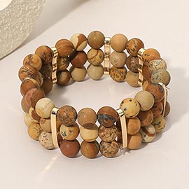 Multi Row Beaded Stretch Bracelet