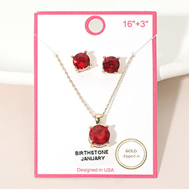 JANUARY - Gold Dipped Birthstone Pendant Necklace