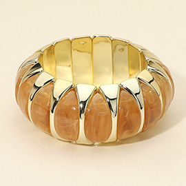 Chunky Marbled Resin Inlay Stretch Bracelet