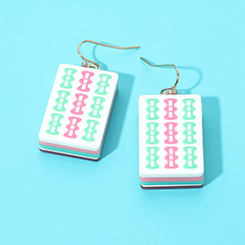 Mahjong Tile Drop Earrings