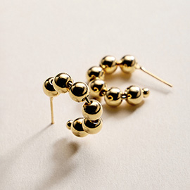 18K Gold Filled Beaded Mini Hoop Earrings