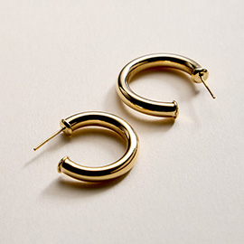 18K Gold Filled Chunky Hoop Earrings
