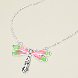 Dragonfly Charm Pendant Necklace