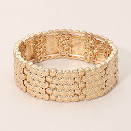 Bold Textured Metal Stretch Bracelet
