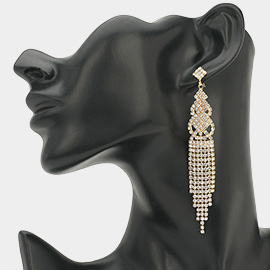 Rhinestone Fringe Evening Earrings