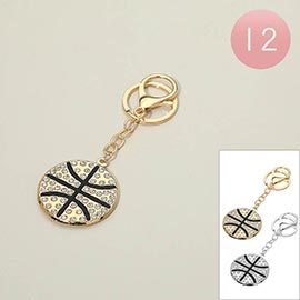 12PCS - Stone Pave Basketball Keychains