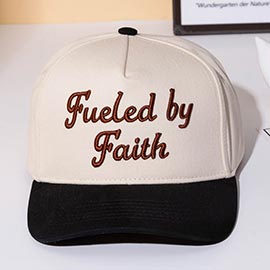 FUELED BY FAITH Message Embroidered Baseball Cap