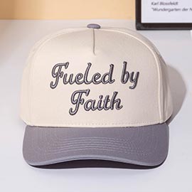 FUELED BY FAITH Message Embroidered Baseball Cap