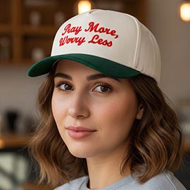 PRAY MORE WORRY LESS Message Embroidered Baseball Cap