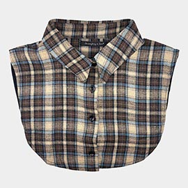Plaid Detachable Shirt Collar