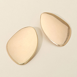 Abstract Organic Shape Metal Plate Statement Earrings