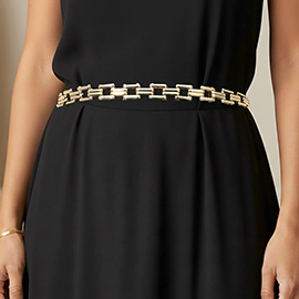 Geometric Square Link Chain Waist Belt