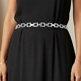 Geometric Square Link Chain Waist Belt