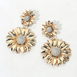 Double Floral Drop Earrings