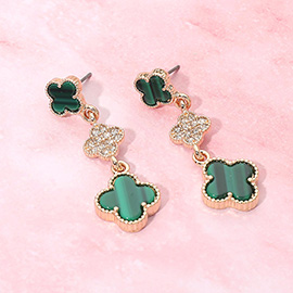 Triple Quatrefoil Drop Earrings
