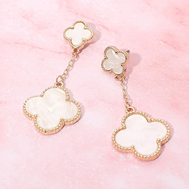 Quatrefoil Chain Drop Earrings