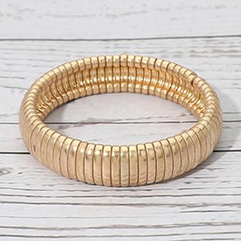 Metal Ribbed Stretch Bracelet