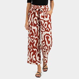 Abstract Print Wide Leg Pants