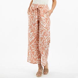 Abstract Print Wide Leg Pants
